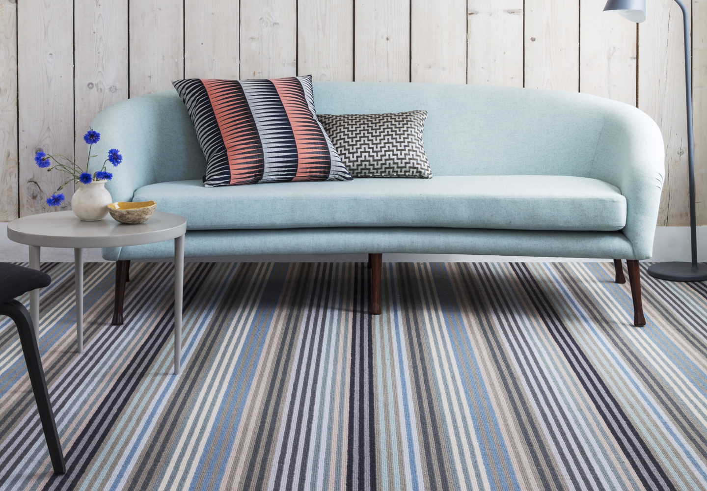 Alternative Flooring, Trend Watch Inspiration, Summer 2024, Margo Selby Stripe Surf Botany striped carpet