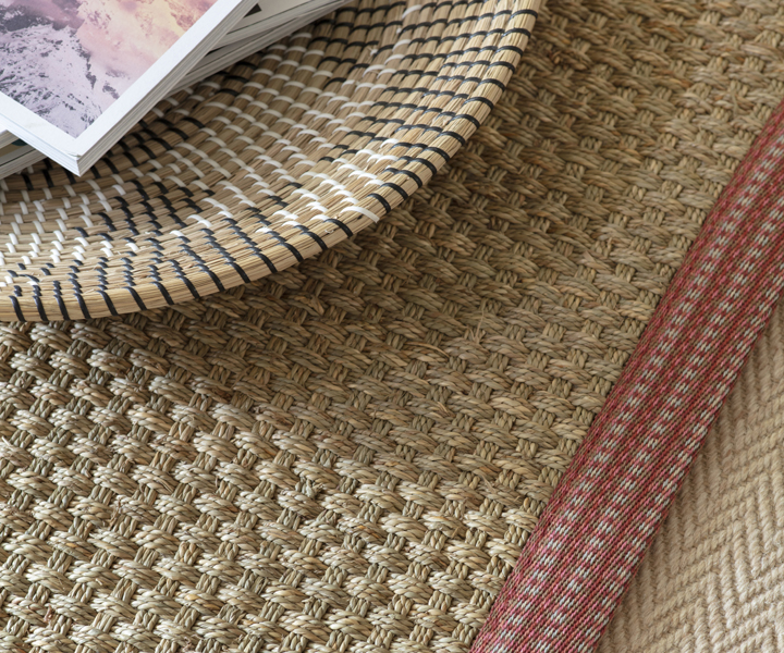 Alternative Flooring, Inspiration, Summer Trends 2024, Seagrass Balmoral Basketweave rug with Blur Pink border
