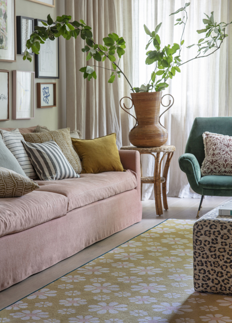 Alternative Flooring, Inspiration, Summer Trends 2024, Quirky Bloom Polenta whipped living room rug